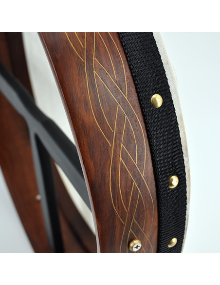 Bodhran T-bar 16" (40cm) en Palissandre + batte + housse - Modèle standard