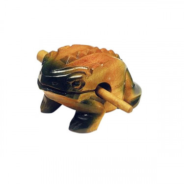 Grenouille Guïro en bois - 17 à 18 cm