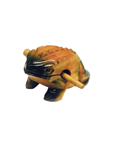 Grenouille Guïro en bois - 17 à 18 cm