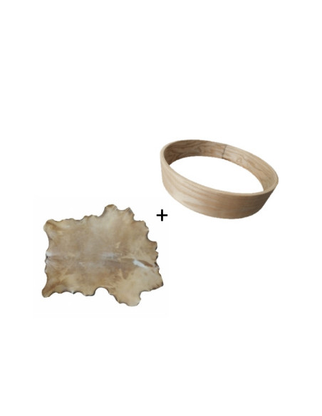 Pack Cadre Ash Wood pour tambour sur cadre (chamane) 18" + peau de cerf 2e choix