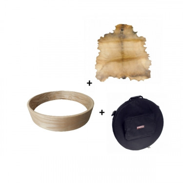 Pack Ash wood drum frame 18" + goat skin + 1 deluxe soft bag