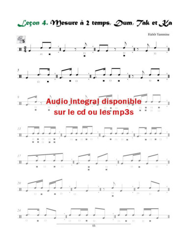 Méthode de Derbouka par Habib Yammine - Livre + CD + video en ligne
