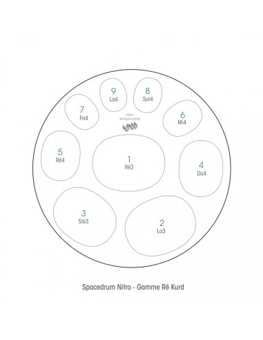 Spacedrum Nitro 9 notes - Ré Kurd - 440Hz