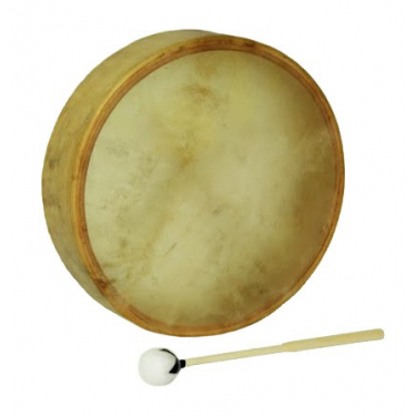 Tambour chamane - Native Drum - Peau de vache parcheminée - 14"