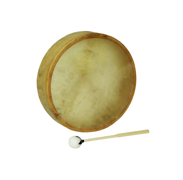 Tambour chamane - Native Drum - Peau de vache parcheminée - 14"