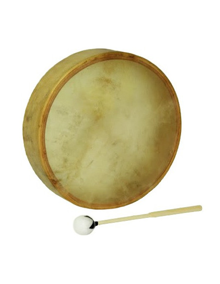 Tambour chamane - Native Drum - Peau de vache parcheminée - 12"