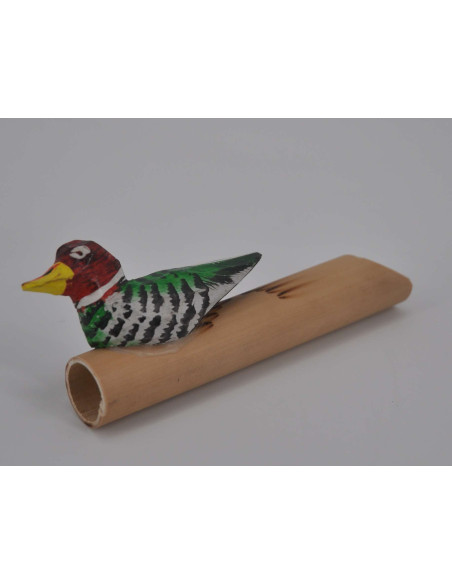 Appeau "Canard" Bambou avec canard peint