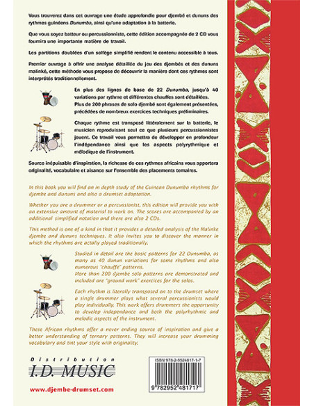 Méthode de djembé & dunun appliqués à la batterie - Maarten Schepers - Livre