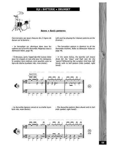 Méthode de djembé & dunun appliqués à la batterie - Maarten Schepers - Livre