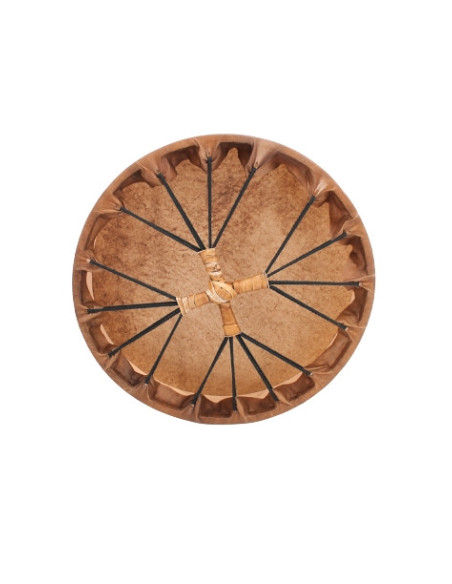 Tambour chamane amérindien peau de CERF/DAIM/CHEVAL  diamètre 16" (41cm)