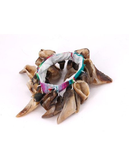 Crécelle (bracelet) pangi blanc montée sur élastique - ROOTS