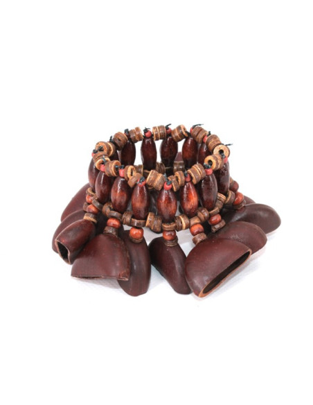 Crécelle (bracelet) pangi blanc montée sur élastique - ROOTS