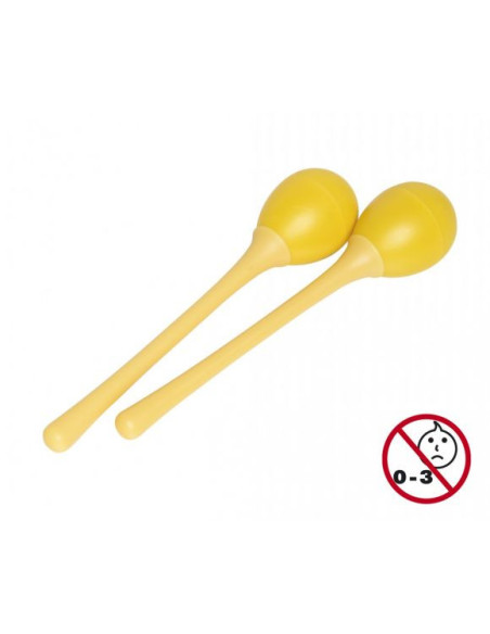 Maracas mini en plastique avec long manche 
