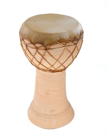 Derbouka terre cuite peau de chèvre - taille moyenne - Maroc