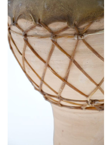 Derbouka terre cuite peau de chèvre - taille moyenne - Maroc