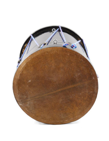 Tambour Gnawa Tbal Aissawa en Peau naturelle - Tension à corde - 40cm