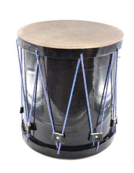 Tambour Gnawa Tbal Aissawa en Peau naturelle - Tension à corde - 40cm
