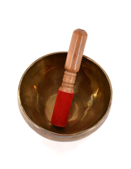 Batte de bol tibétain - modèle double avec cuir