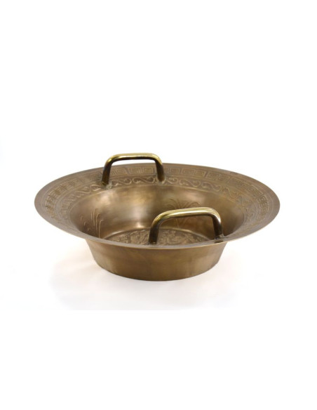 Bol taoïste cracheur d'eau avec 2 poignées - Ø 43 cm - aspect bronze - STELLAR