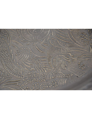 Bol taoïste cracheur d'eau avec 2 poignées - Ø 38 cm - aspect bronze - STELLAR