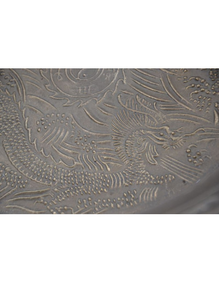 Bol taoïste cracheur d'eau avec 2 poignées - Ø 38 cm - aspect bronze - STELLAR