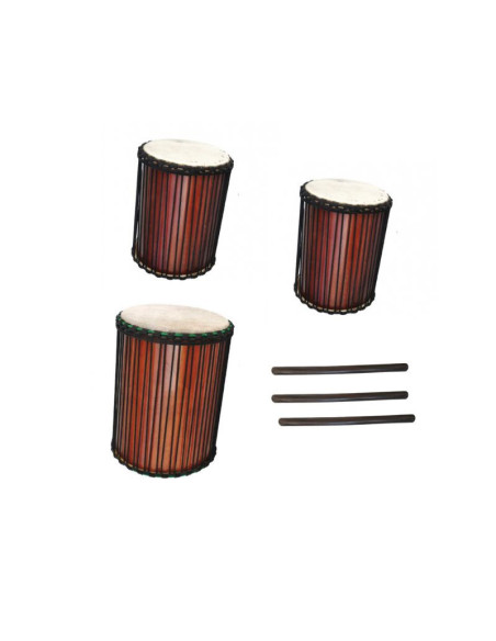 Set de Dununs (kenkeni, sangbang, dunun) + 3 Baguettes