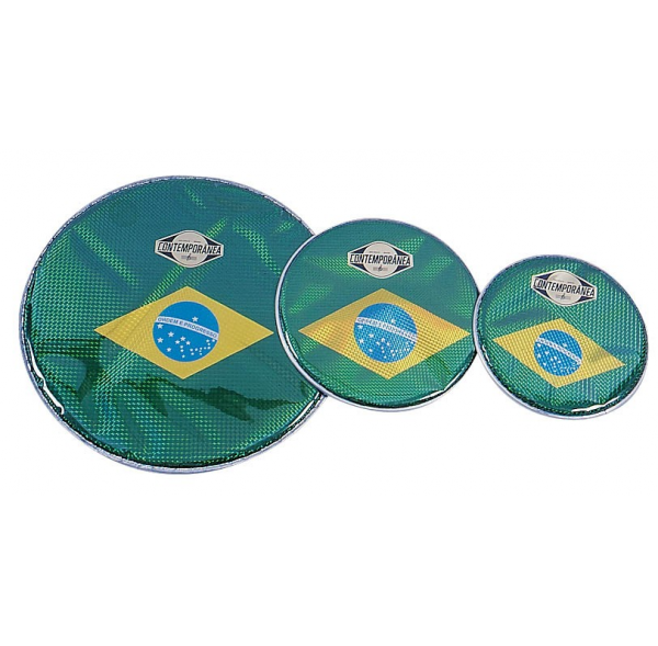 Drumhead - prismatic - 10" - Brazilian flag - Contemporãnea