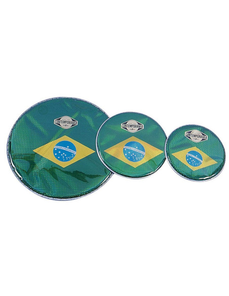 Peau prismatique 10" - drapeau Brésil - Contemporânea
