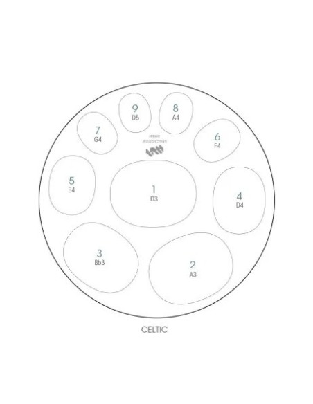 Spacedrum INOX - 9 notes - CELTIC - RÉ mineur