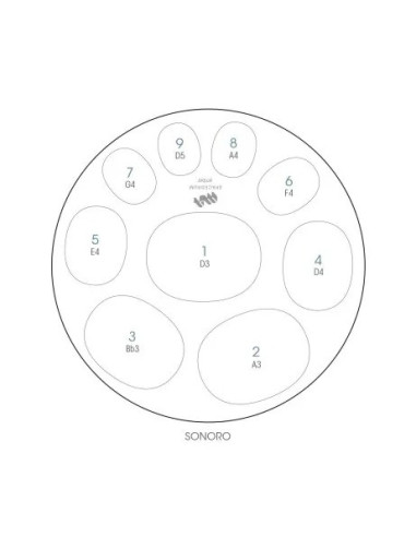 Spacedrum INOX - 9 notes - SONORO - RÉ mineur