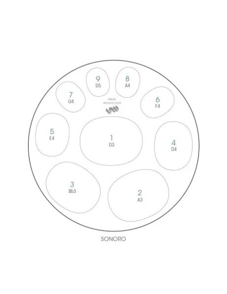 Spacedrum INOX - 9 notes - SONORO - RÉ mineur