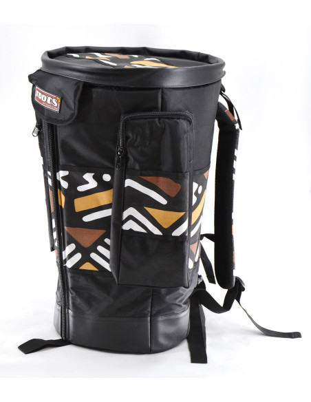 Housse de djembé - Ø 36 cm, H. 67 cm - Motif Bogolan - Modèle premium - Roots