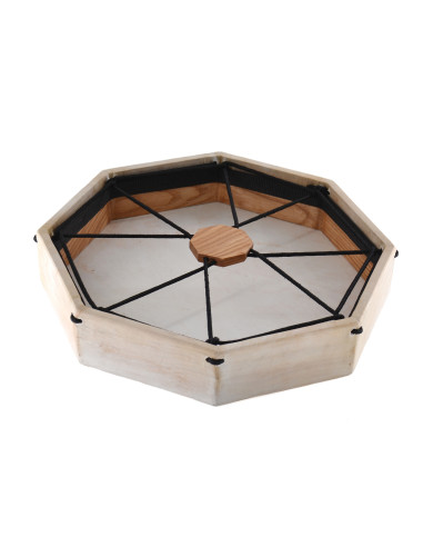 Tambour chamane octogonal +  batte - 16"