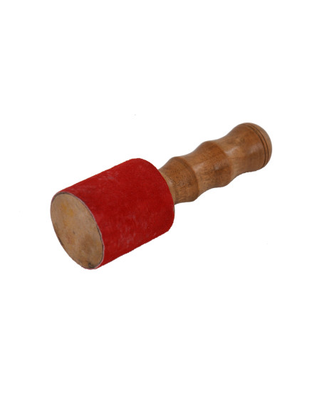 Batte de bol tibétain - modèle medium avec cuir - Ø tête : 6 cm - H. 19 cm