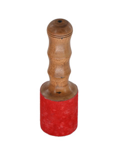 Batte de bol tibétain - modèle medium avec cuir - Ø tête : 6 cm - H. 19 cm 2