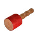 Batte de bol tibétain - modèle large avec cuir - Ø tête : 7 cm - H.22 cm