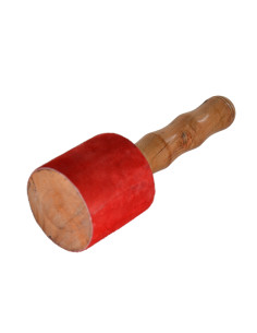 Batte de bol tibétain - modèle large avec cuir - Ø tête : 7 cm - H.22 cm 2