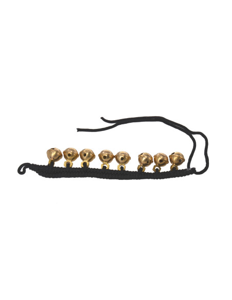 Bracelet de cheville sur corde noire petit grelot DF - l'unité