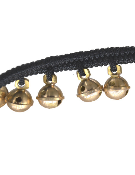 Bracelet de cheville sur corde noire petit grelot DF - l'unité