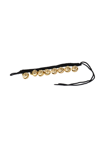 Bracelet de cheville sur corde noire gros grelot DF - l'unité