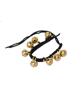 Bracelet de cheville sur corde noire gros grelot DF - l'unité 2