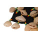 Crécelle kenari - Modèle large 4 rangs - élastique + velcro - Roots