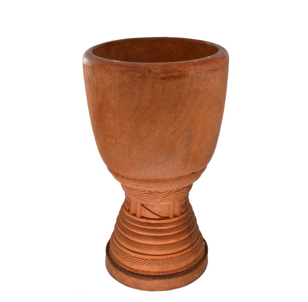 Djembé iroko - H. 60-62 cm - Ø 33-34 cm - Modèle pro - Côte D'Ivoire fut seul