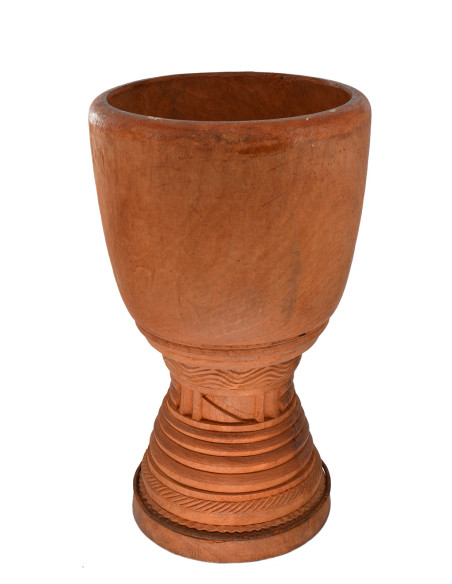 Djembé iroko - H. 60-62 cm - Ø 33-34 cm - Modèle pro - Côte D'Ivoire fut seul