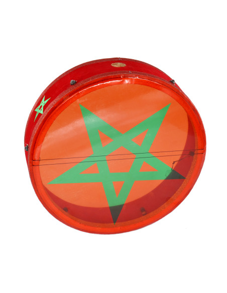 Bendir peau plastique 35 cm - avec drapeau du Maroc