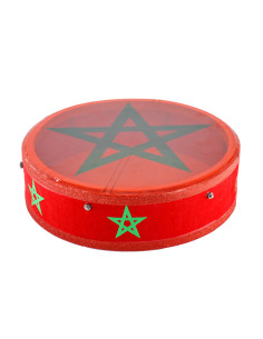 Bendir peau plastique 35 cm - avec drapeau du Maroc 2
