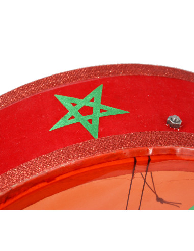 Bendir peau plastique 35 cm - avec drapeau du Maroc