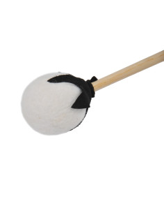 Batte de tambour chamane - 40 cm - Feutrine ronde noire et blanche 2