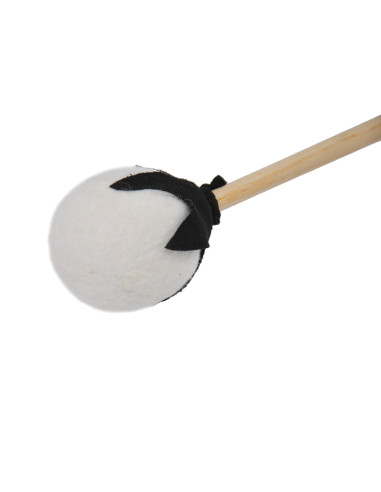 Batte de tambour chamane - 40 cm - Feutrine ronde noire et blanche