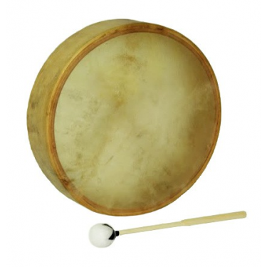 Tambour chamane - Native Drum - Peau de vache parcheminée - 20"